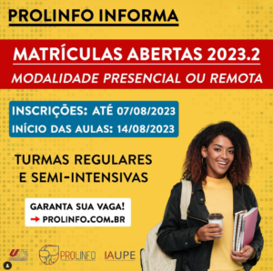 Matrículas Abertas PROLINFO 2023.2